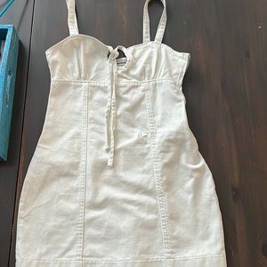 Urban Outfitters mini white jean dress